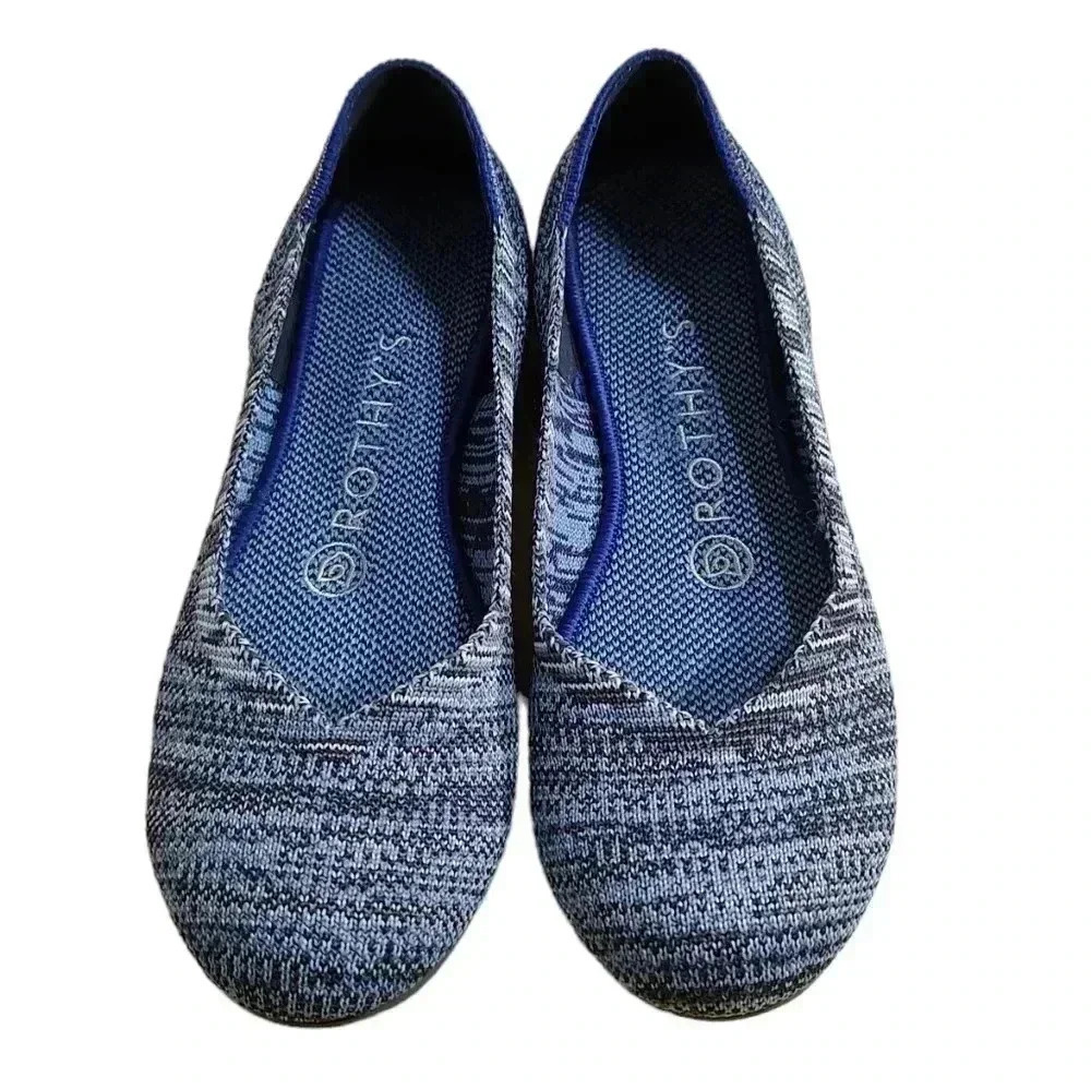 Rothy's rare indigo heathered blue retired ballet flat